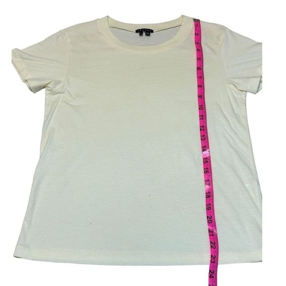 Theory Women's Cream Cotton Top And Linen Blend Pants Set Size Medium 6 - Picture 14 of 16